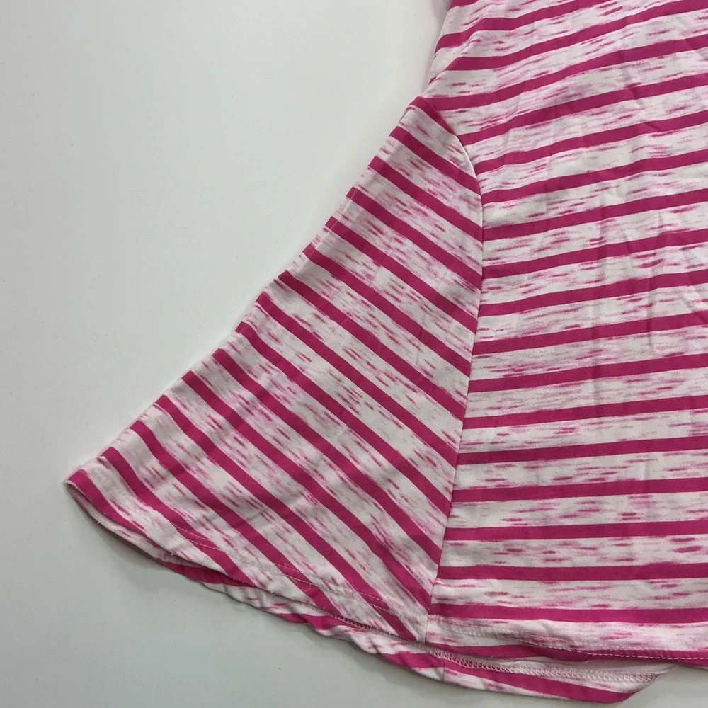 Wonder Nation Pink Striped Swing Tank Top Kids Size 6-6X Cutout Neckline